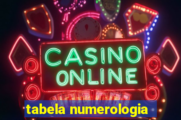 tabela numerologia